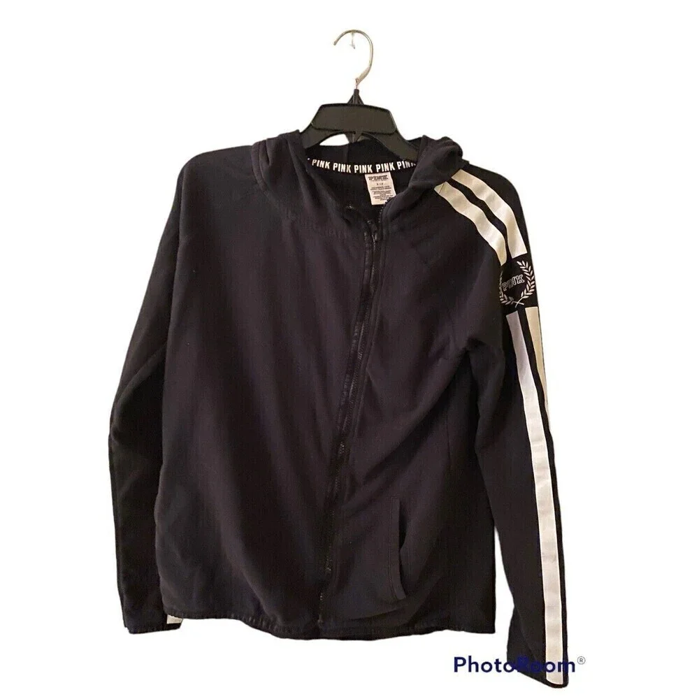 Victoria's Secret PINK Zip Up Hoodie Black Size Small